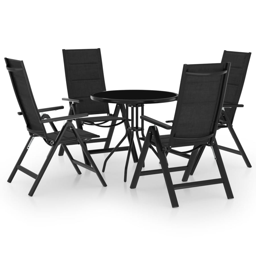 Set Mobilier Bistro, 5 Piese, Negru Și Antracit