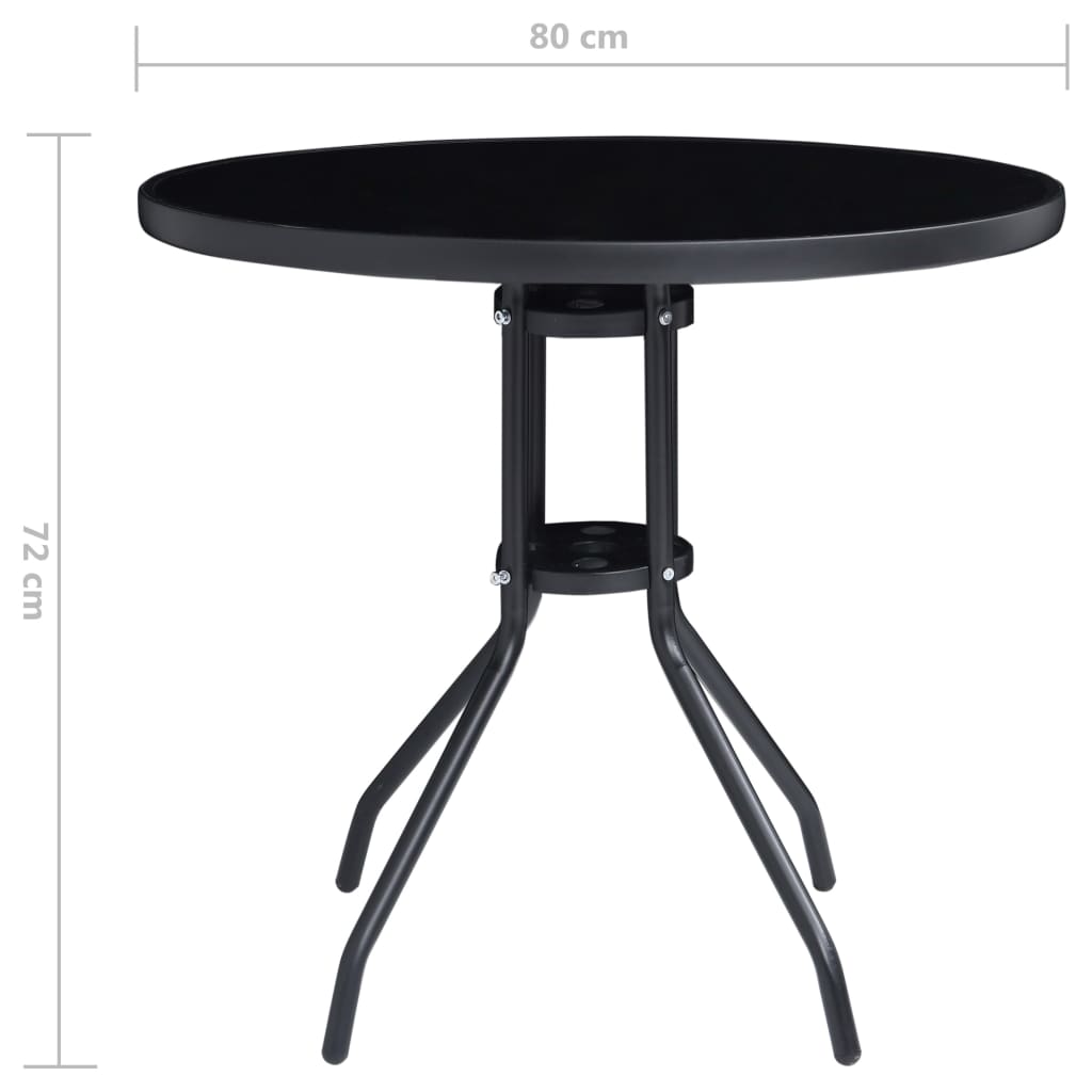 Set Mobilier Bistro, 5 Piese, Negru Și Antracit
