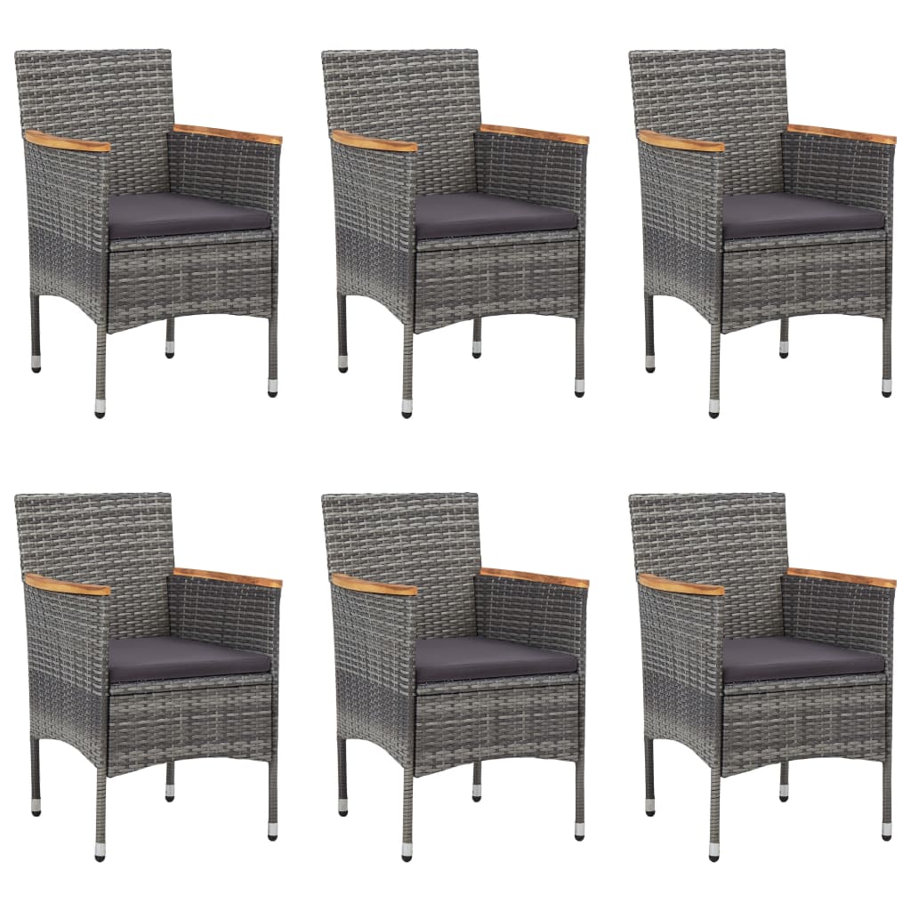 Set Mobilier De Grădină, 7 Piese, , Poliratan