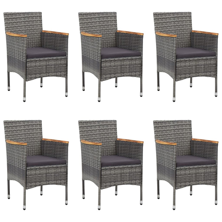 Set Mobilier De Grădină, 7 Piese, , Poliratan