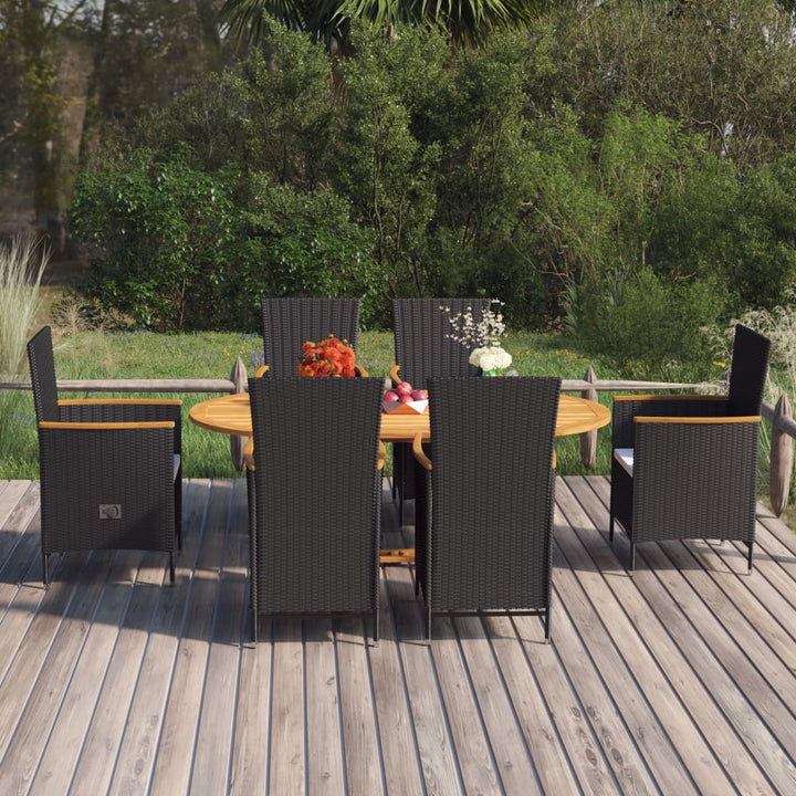 Set Mobilier De Grădină, 7 Piese, , Poliratan
