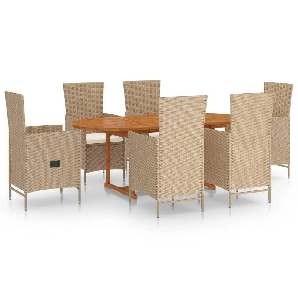 Set Mobilier De Grădină, 7 Piese, , Poliratan
