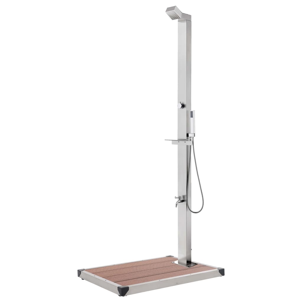 Duș De Grădină Cu Bază , 225 Cm, Oțel Inoxidabil