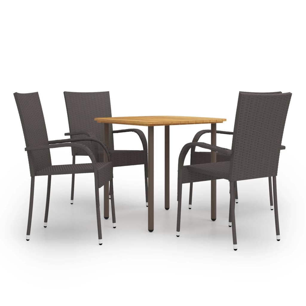 Set Mobilier De Grădină, 5 Piese, , Poliratan