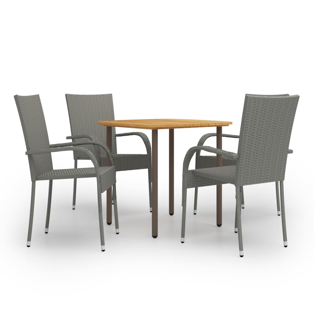 Set Mobilier De Grădină, 5 Piese, , Poliratan