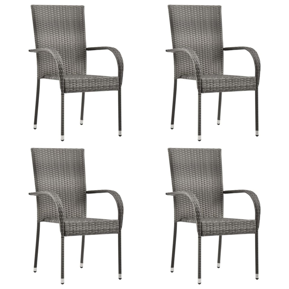 Set Mobilier De Grădină, 5 Piese, , Poliratan