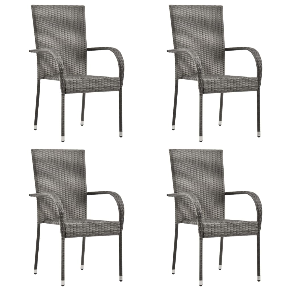 Set Mobilier De Grădină, 5 Piese, , Poliratan