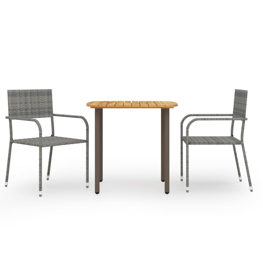 Set Mobilier De Grădină, 3 Piese, , Poliratan