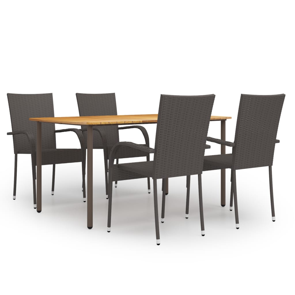 Set Mobilier De Grădină, 5 Piese, , Poliratan