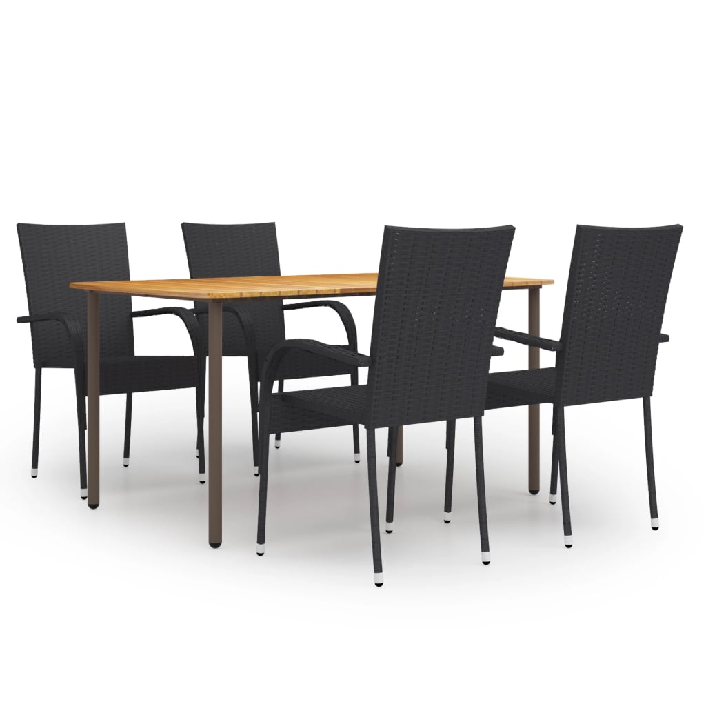 Set Mobilier De Grădină, 5 Piese, , Poliratan