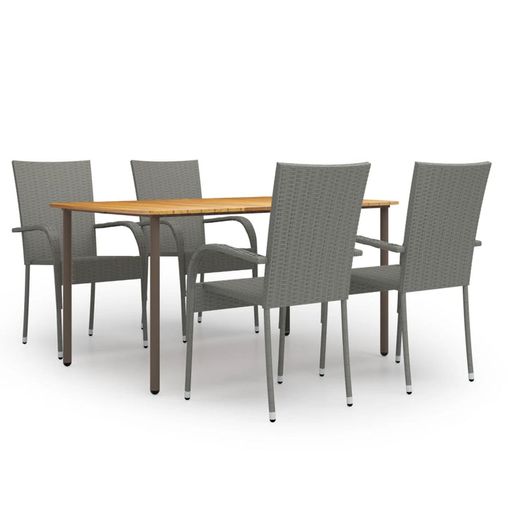 Set Mobilier De Grădină, 5 Piese, , Poliratan