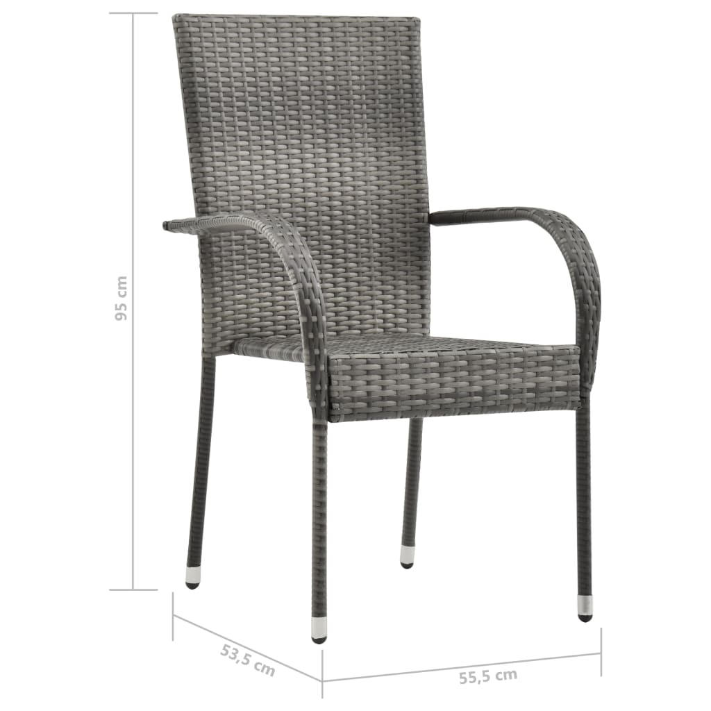 Set Mobilier De Grădină, 5 Piese, , Poliratan