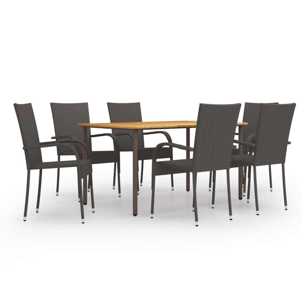 Set Mobilier De Grădină, 5 Piese, , Poliratan
