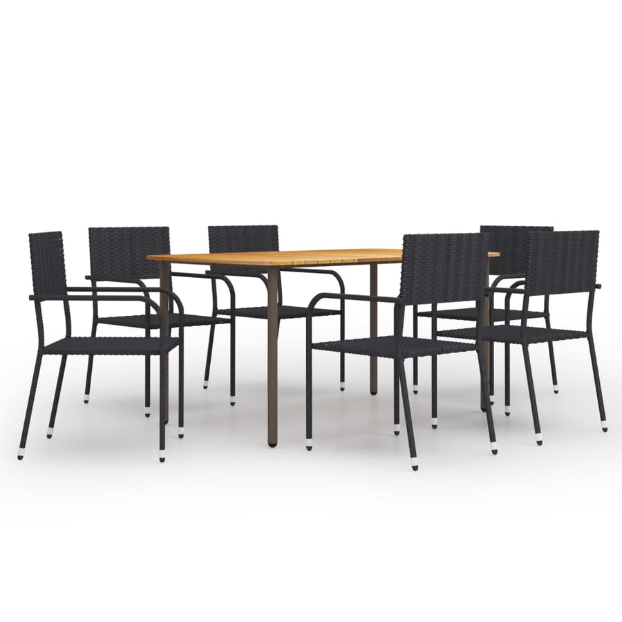 Set Mobilier De Grădină, 7 Piese, , Poli Ratan
