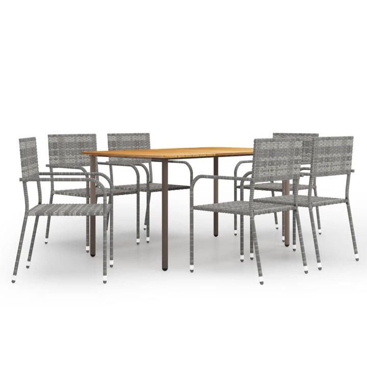 Set Mobilier De Grădină, 7 Piese, , Poli Ratan