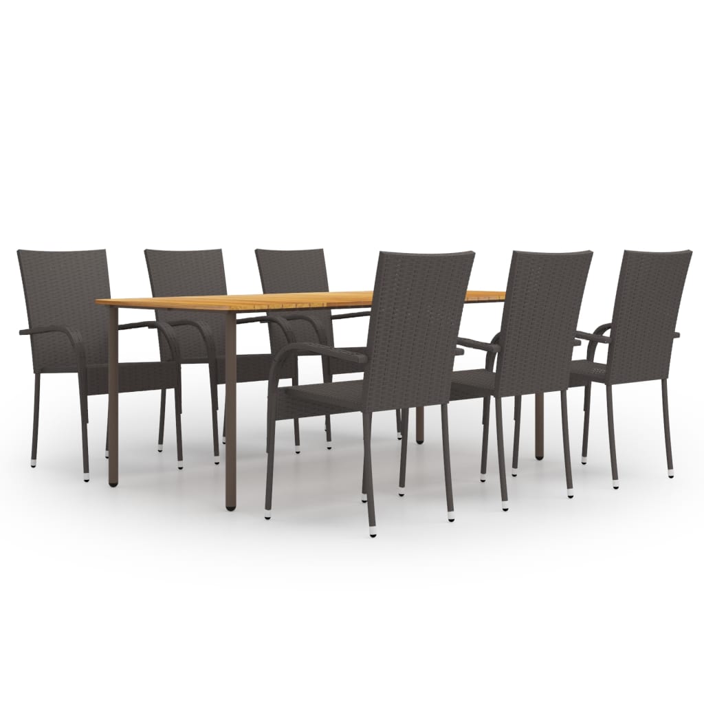 Set Mobilier De Grădină, 9 Piese, , Poliratan