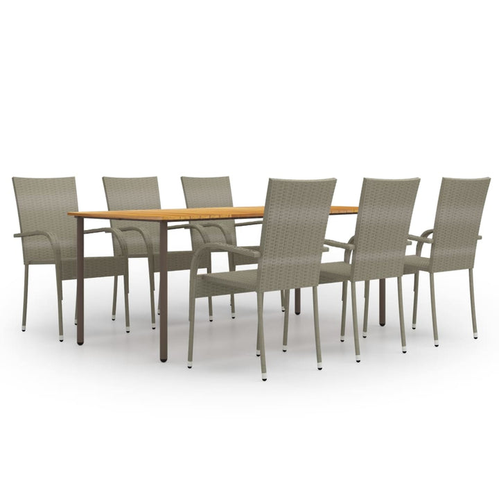Set Mobilier De Grădină, 9 Piese, , Poliratan