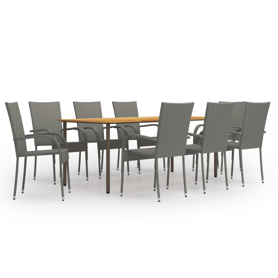 Set Mobilier De Grădină, 9 Piese, , Poliratan