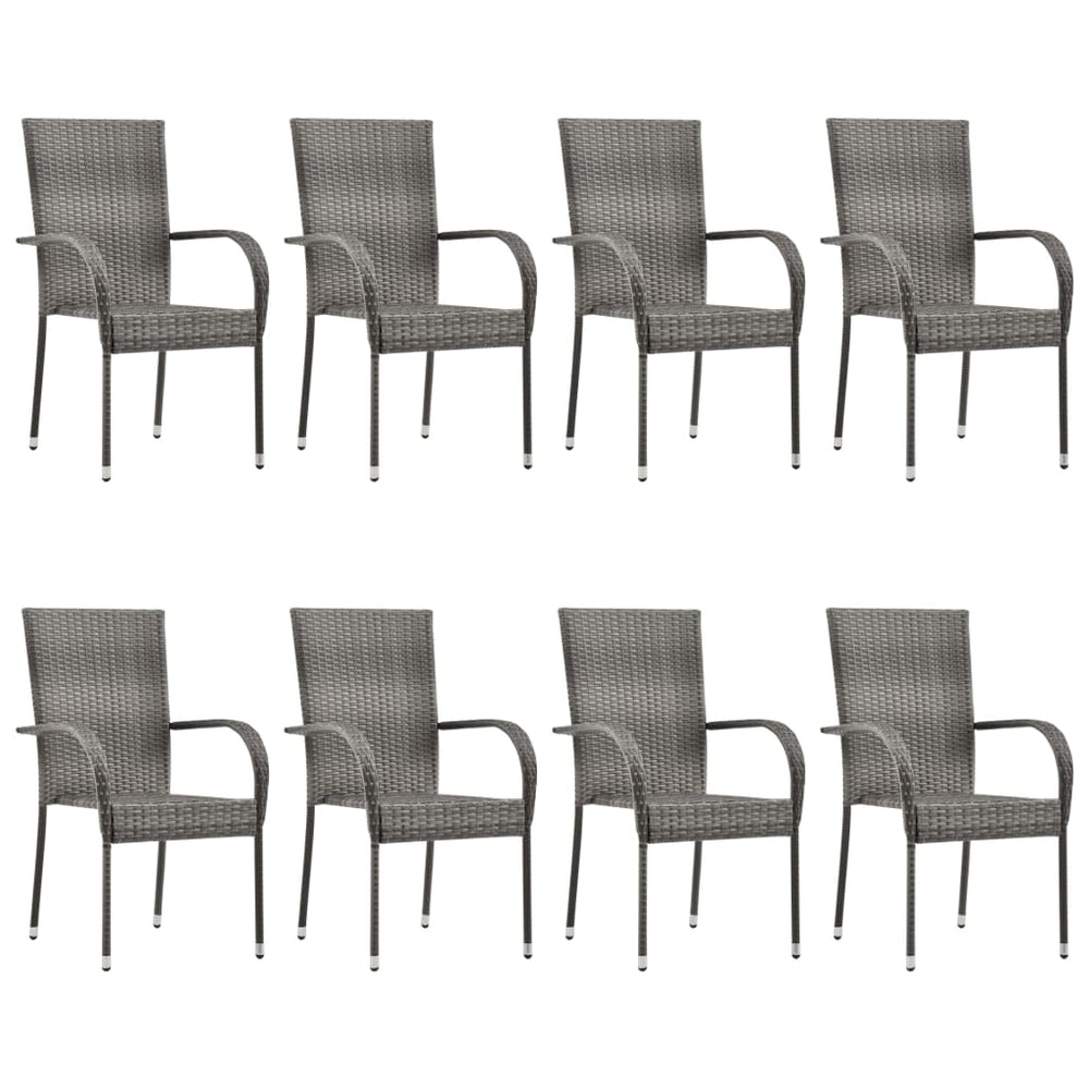 Set Mobilier De Grădină, 9 Piese, , Poliratan