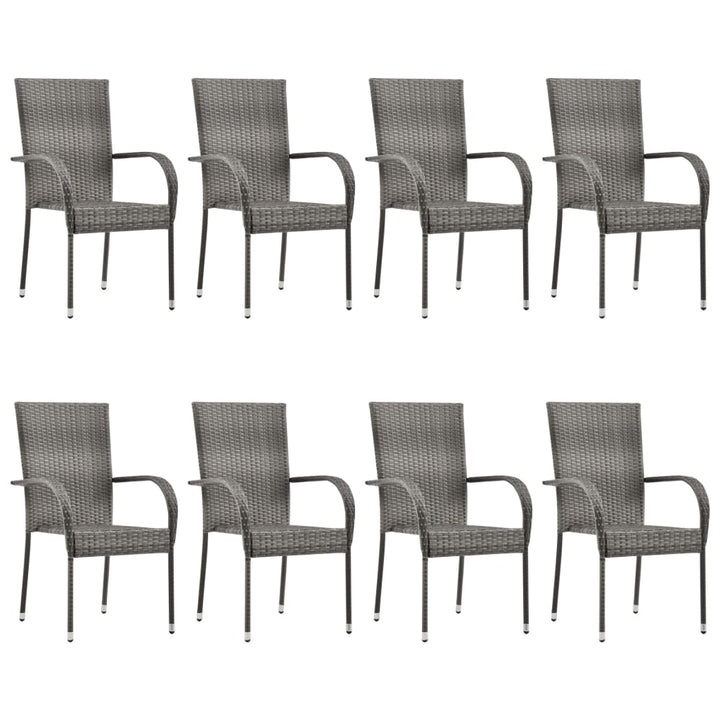 Set Mobilier De Grădină, 9 Piese, , Poliratan