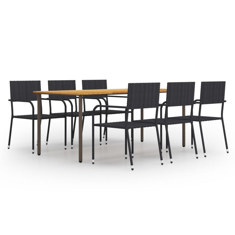 Set Mobilier De Grădină, 7 Piese, , Poliratan