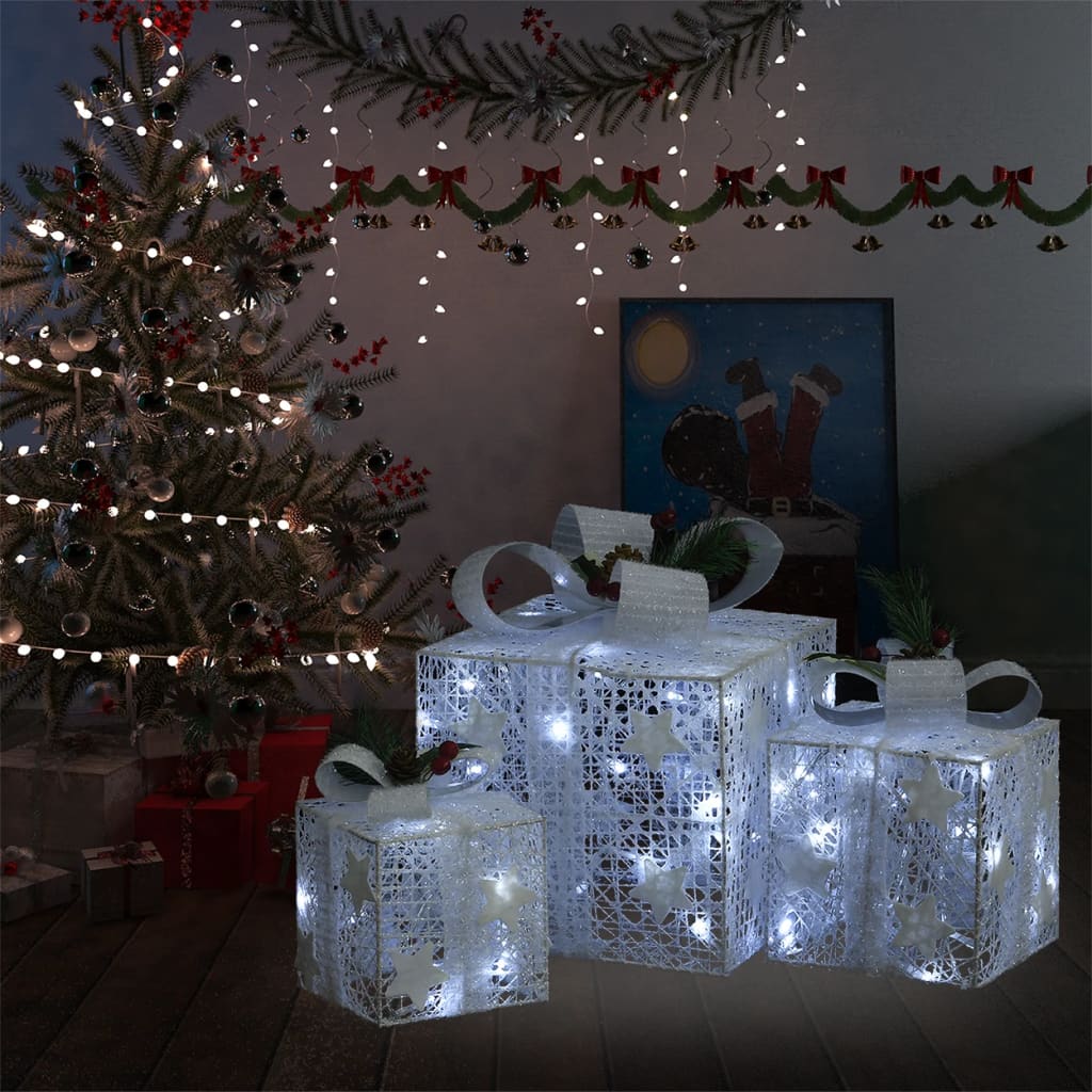 Cutie Cadou Pentru Decorațiuni De Crăciun 80 Led-Uri Alb Cald