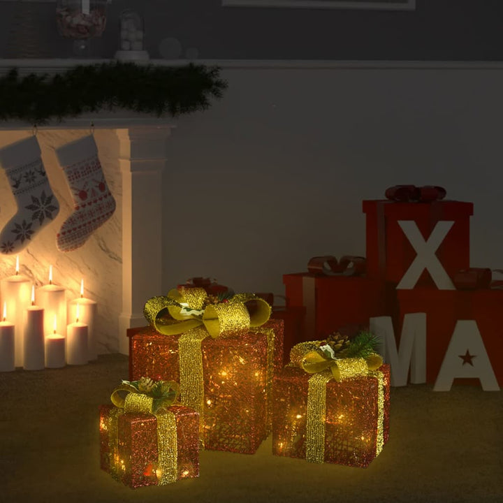 Cutie Cadou Pentru Decorațiuni De Crăciun 80 Led-Uri Alb Cald