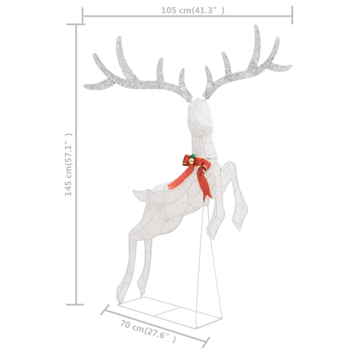 Decorațiune Ren Zburător De Crăciun 120 Led Rece& Argintiu