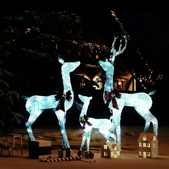 Decorațiune De Crăciun Familie Reni 300 Led-Uri Acril