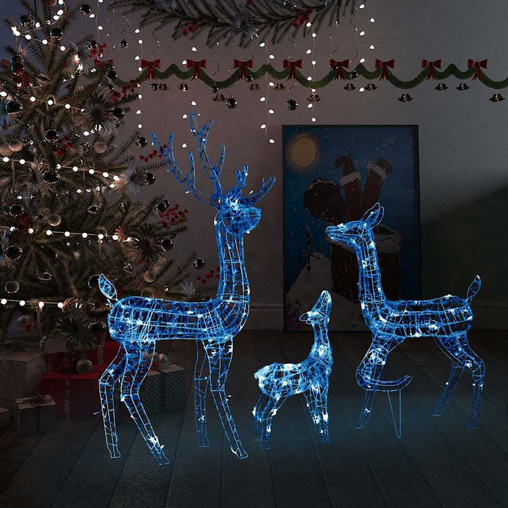 Decorațiune De Crăciun Familie Reni 300 Led-Uri Acril
