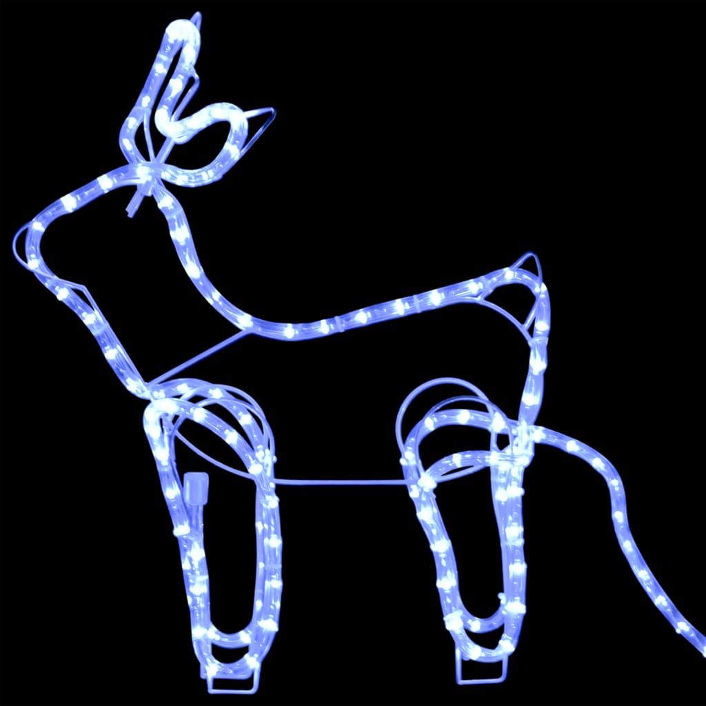 Decorațiune De Crăciun Cu Reni Și Sanie, 576 Led-Uri, Exterior