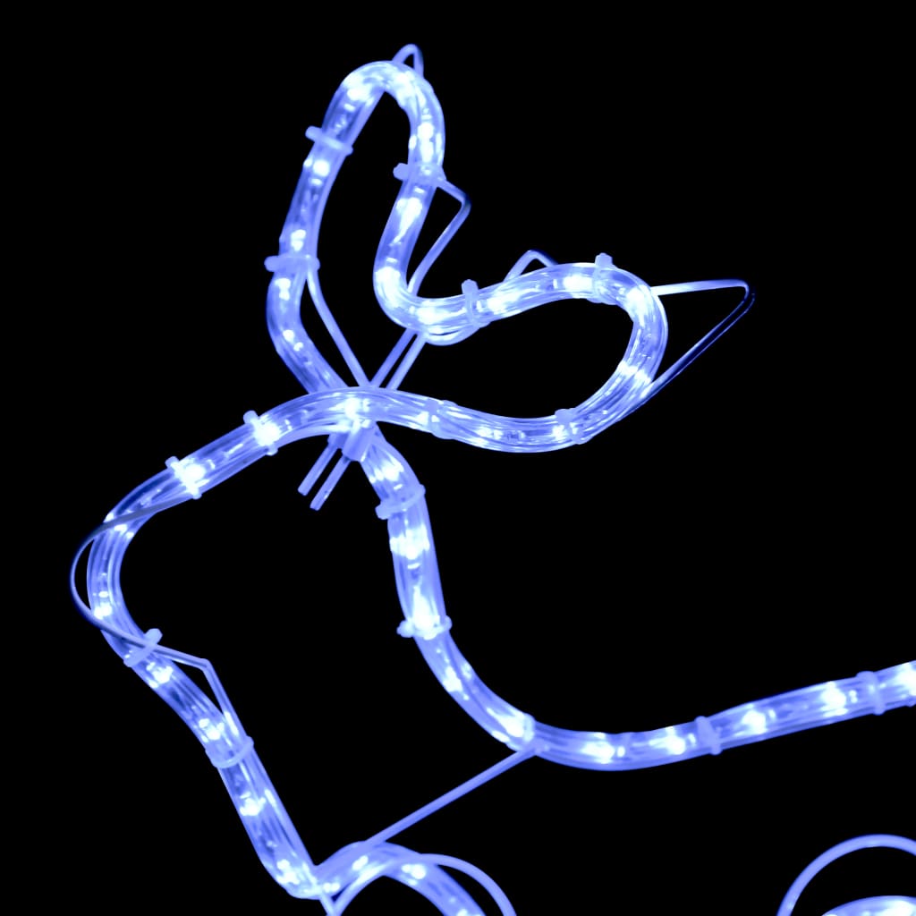 Decorațiune De Crăciun Cu Reni Și Sanie, 576 Led-Uri, Exterior