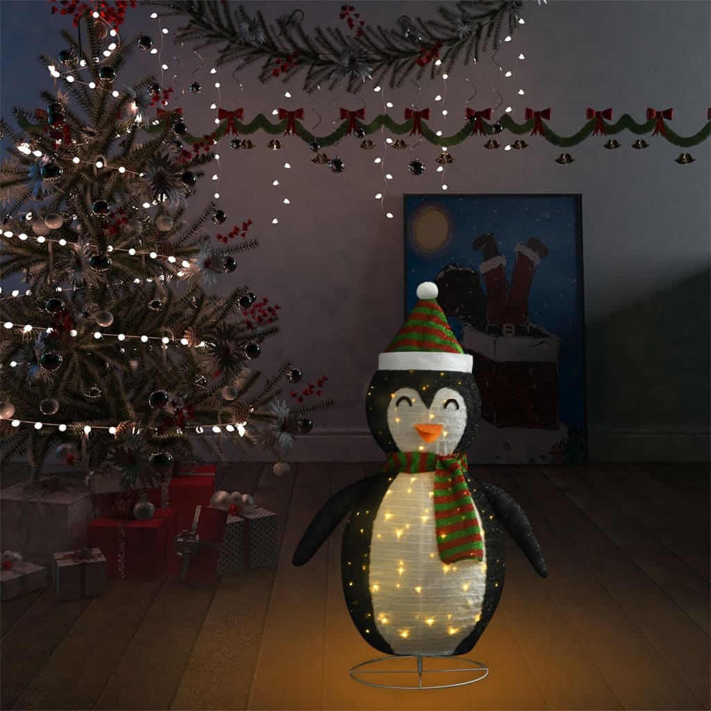 Figurină Pinguin Decorativă De Crăciun, Led, Țesătură Lux