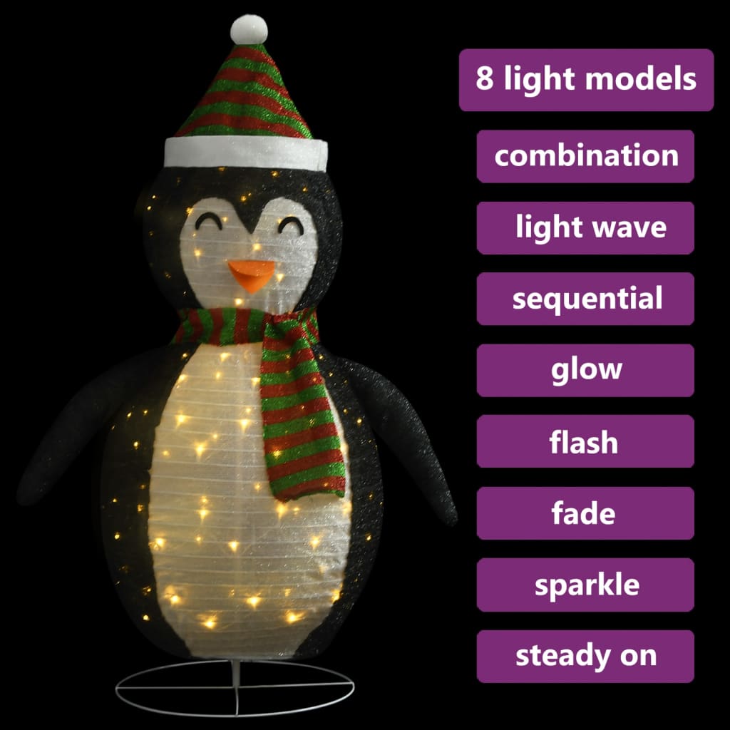 Figurină Pinguin Decorativă De Crăciun, Led, Țesătură Lux