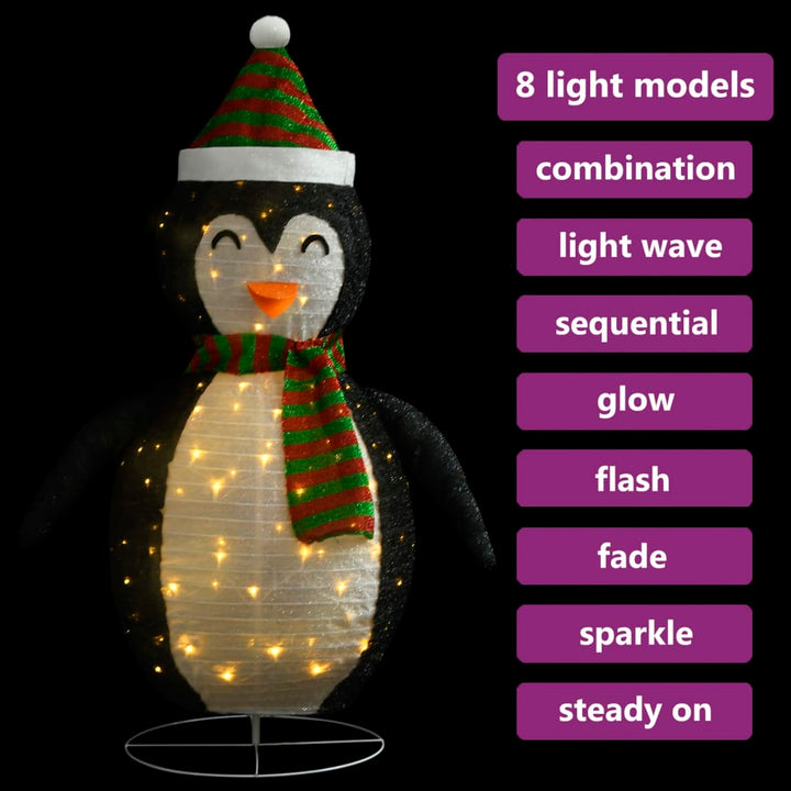 Figurină Pinguin Decorativă De Crăciun, Led, Țesătură Lux