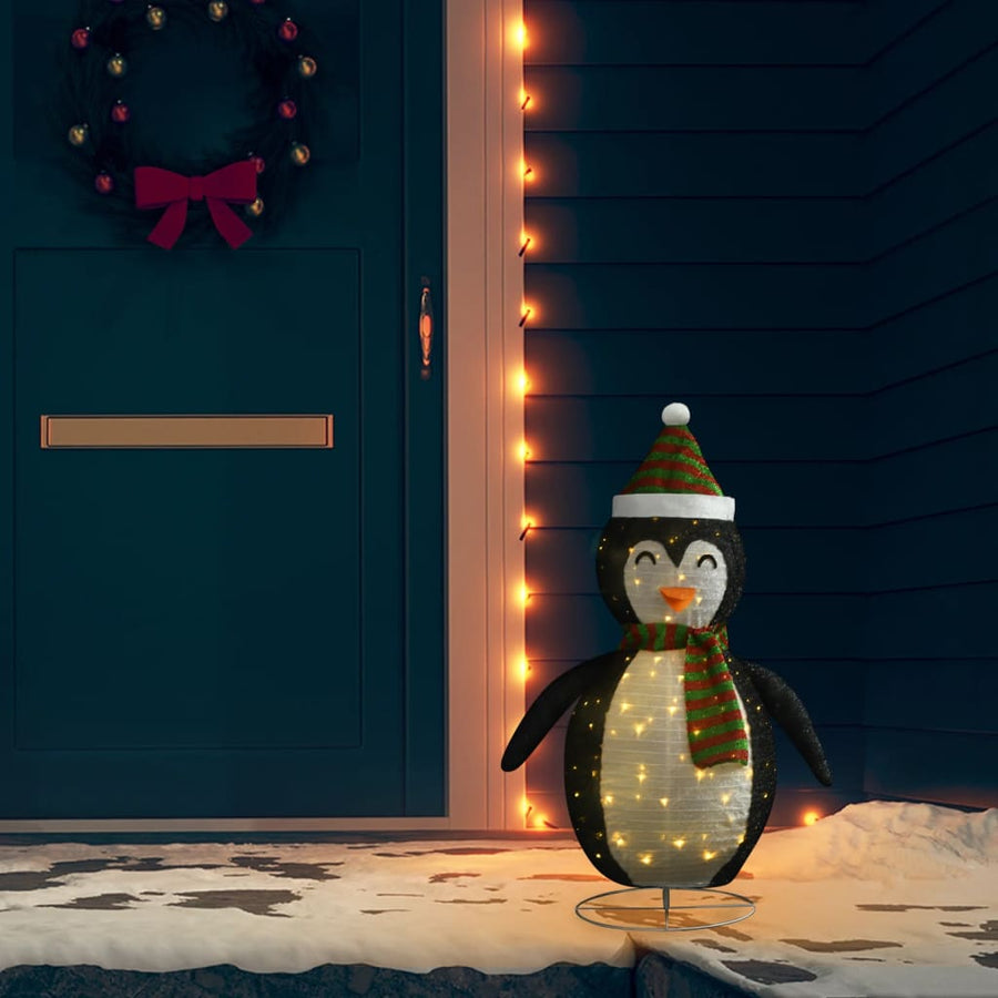 Figurină Pinguin Decorativă De Crăciun, Led, Țesătură Lux