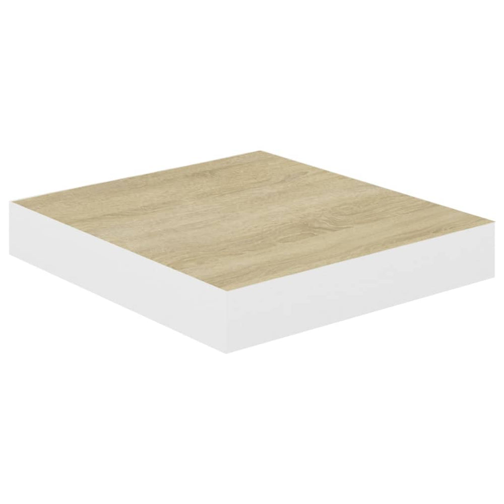 Raft De Perete Suspendat, Stejar/Alb, 23X23,5X3,8 Cm, Mdf Culoarea Stejarului Și Alb