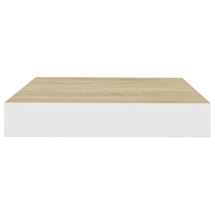 Raft De Perete Suspendat, Stejar/Alb, 23X23,5X3,8 Cm, Mdf Culoarea Stejarului Și Alb