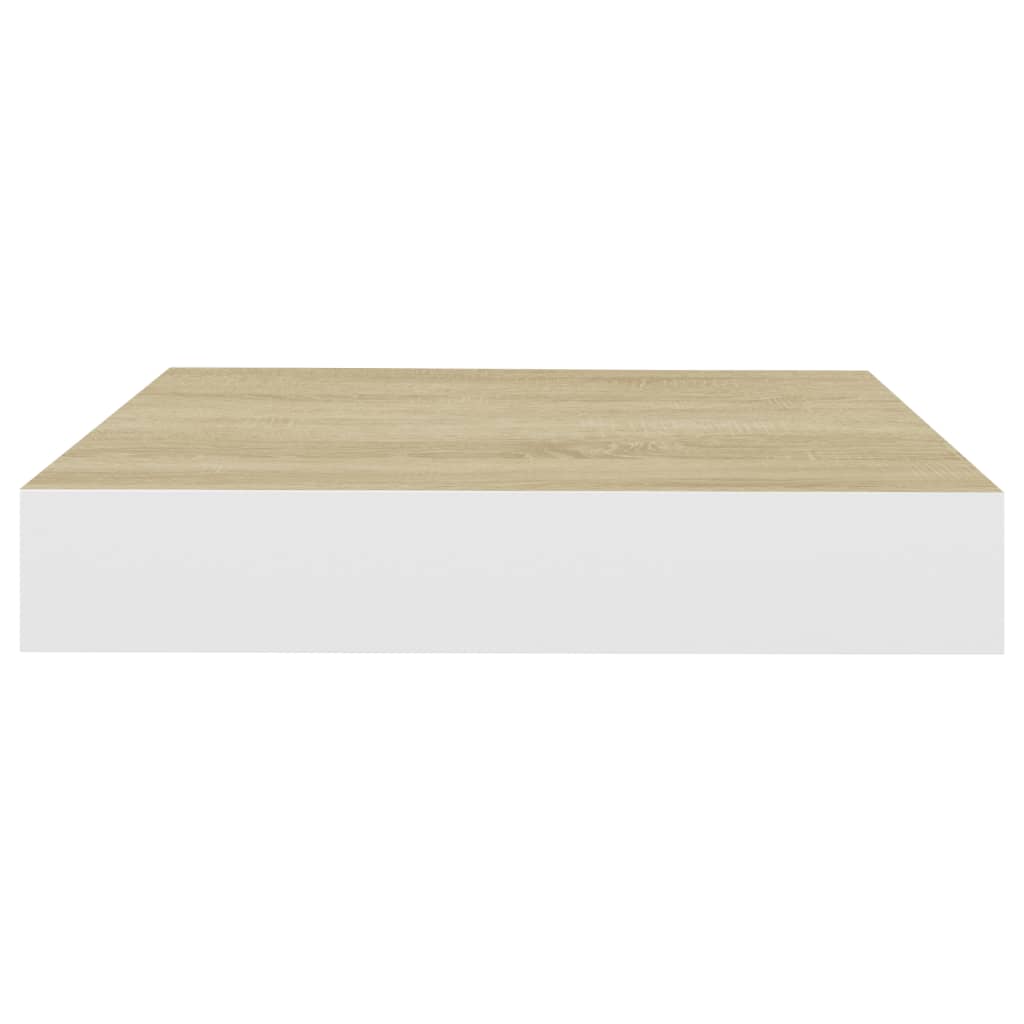 Rafturi Perete Suspendate 2 Buc. Alb/Stejar 23X23,5X3,8 Cm Mdf Culoarea Stejarului Și Alb