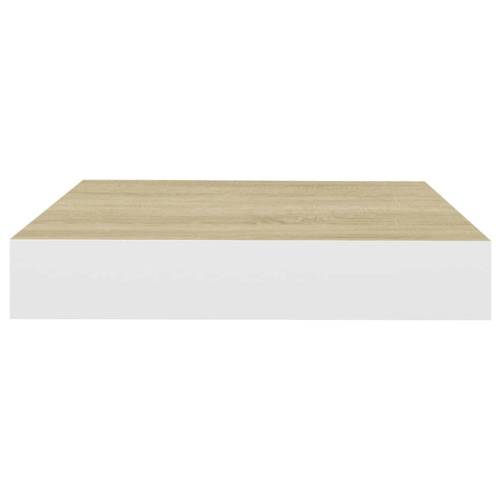 Rafturi Perete Suspendate 2 Buc. Alb/Stejar 23X23,5X3,8 Cm Mdf Culoarea Stejarului Și Alb