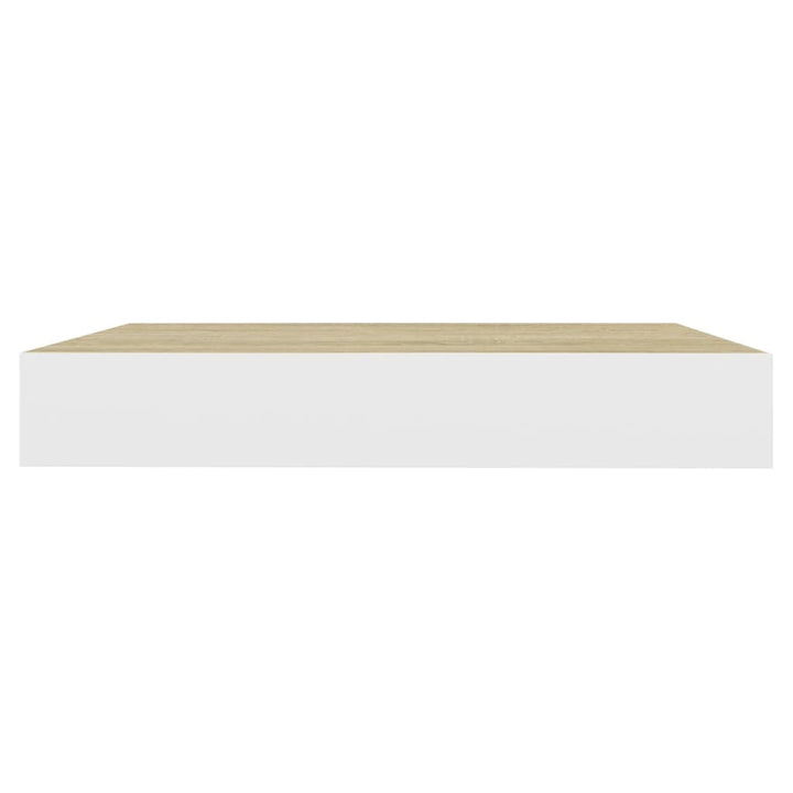 Rafturi Perete Suspendate 2 Buc. Alb/Stejar 23X23,5X3,8 Cm Mdf Culoarea Stejarului Și Alb
