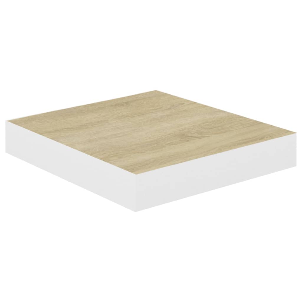 Rafturi Perete Suspendate 4 Buc. Alb/Stejar 23X23,5X3,8 Cm Mdf Culoarea Stejarului Și Alb