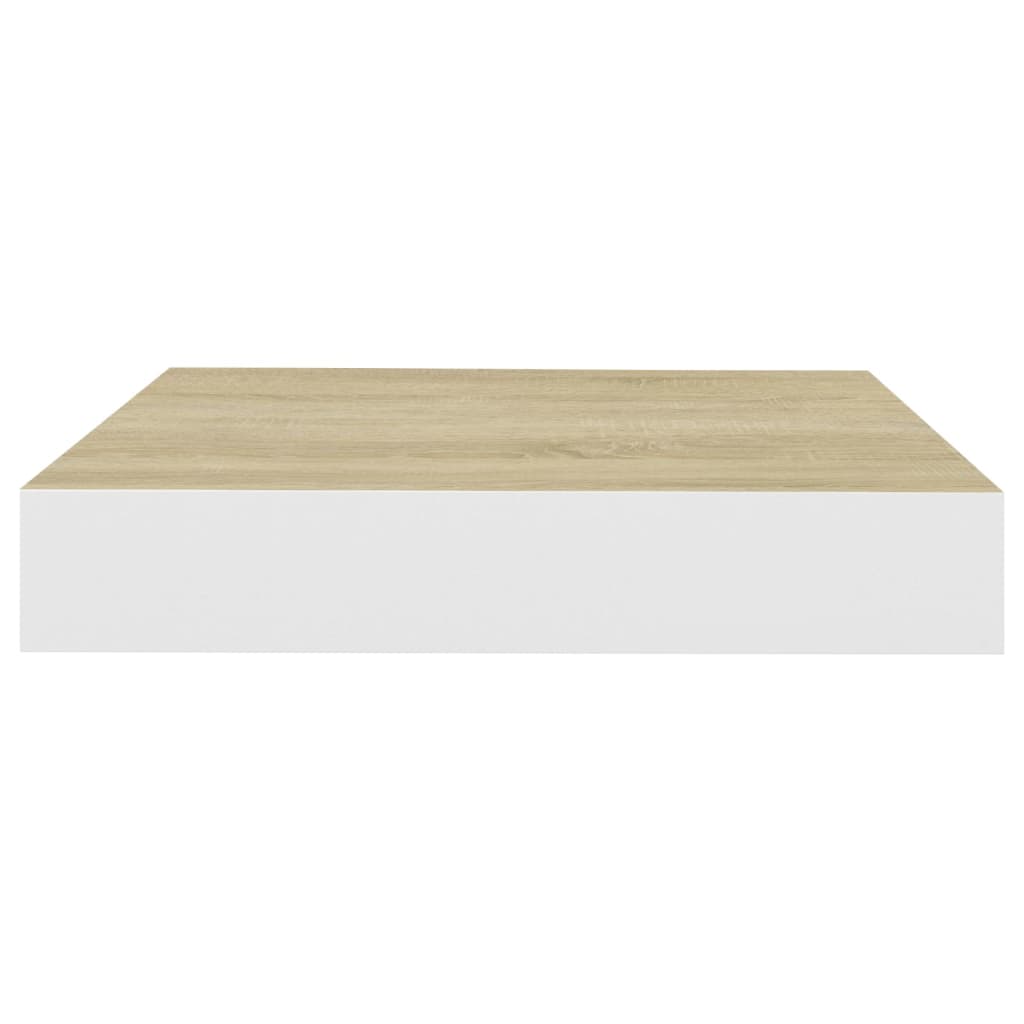 Rafturi Perete Suspendate 4 Buc. Alb/Stejar 23X23,5X3,8 Cm Mdf Culoarea Stejarului Și Alb
