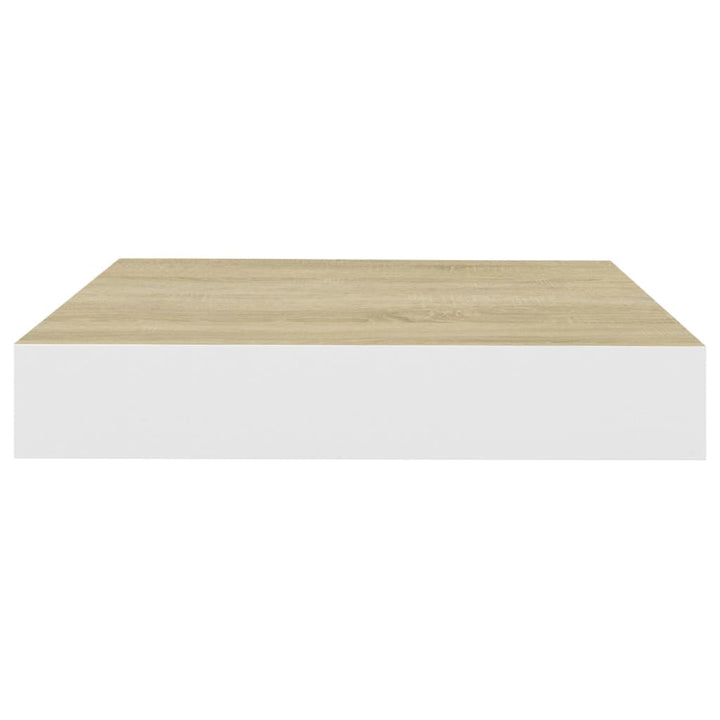 Rafturi Perete Suspendate 4 Buc. Alb/Stejar 23X23,5X3,8 Cm Mdf Culoarea Stejarului Și Alb