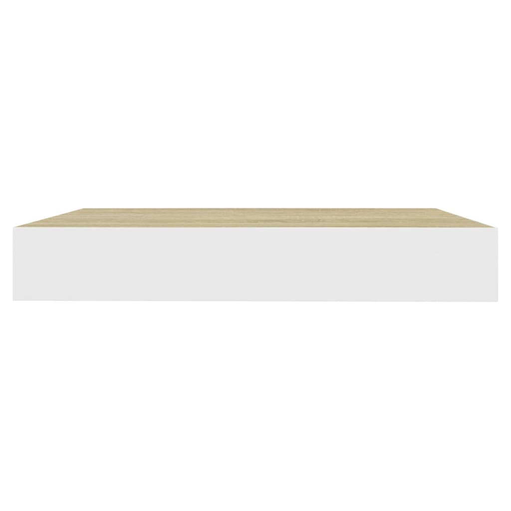 Rafturi Perete Suspendate 4 Buc. Alb/Stejar 23X23,5X3,8 Cm Mdf Culoarea Stejarului Și Alb