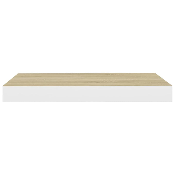 Rafturi Perete Suspendate 2 Buc. Alb/Stejar 50X23X3,8Cm Mdf Culoarea Stejarului Și Alb