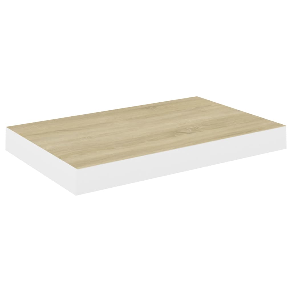 Rafturi Perete Suspendate 4 Buc. Alb/Stejar 50X23X3,8Cm Mdf Culoarea Stejarului Și Alb