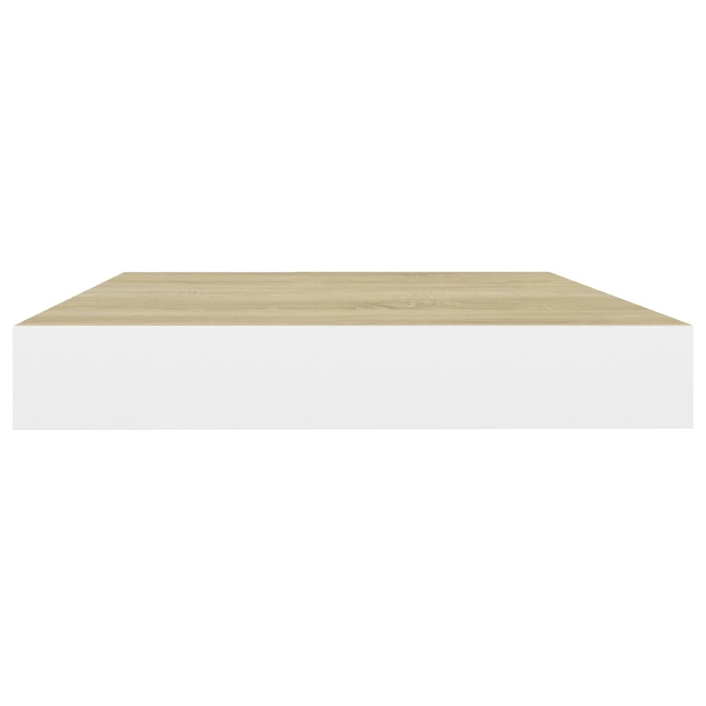 Rafturi Perete Suspendate 4 Buc. Alb/Stejar 50X23X3,8Cm Mdf Culoarea Stejarului Și Alb