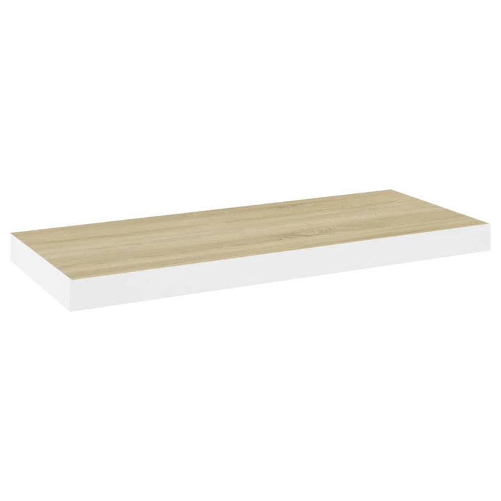 Rafturi Perete Suspendate 4 Buc. Alb/Stejar 60X23,5X3,8 Cm Mdf Culoarea Stejarului Și Alb