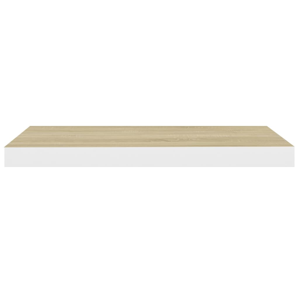 Rafturi Perete Suspendate 4 Buc. Alb/Stejar 60X23,5X3,8 Cm Mdf Culoarea Stejarului Și Alb